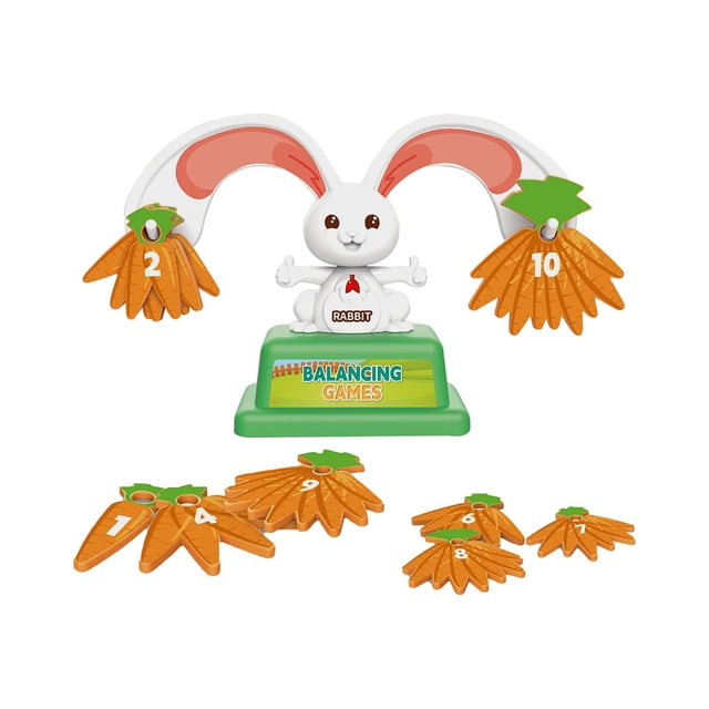 Juego de conteo de equilibrio de conejo juguete de entendimiento preescolar juguete de desarrollo de matemáticas para niños juguetes de matemáticas