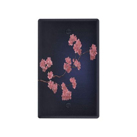 IAUYY Retardant PC Material Duplex Outlets Switch Plate Covers Easy DIY Installation with Screws Light Switch Cover Plate Cherry Blossom Branches