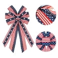 thumbnail image 2 of LGCASL Independence Day Decorations Large Patriotic Bows, Wreath Memorial Day Wreaths Bow for Front Door Patriotic Decoration 4Th of July Stripes Wreath Bows for Indoor Outdoor Tree Bow Wall Decor, 2 of 9