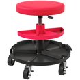 thumbnail image 1 of Red Rolling Mechanic Stool with Adjustable Height & Tool Trays - 300lb Capacity Garage Work Seat for Home Workshop & Auto Repair, 1 of 7