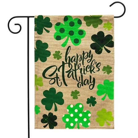 Briarwood Lane St. Patrick's Day Shamrocks Burlap Garden Flag