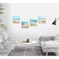 thumbnail image 2 of Beach Waves Wall Art Ocean Decor Sands Seashell Starfish Nature Pictures Blue Canvas Artwork Turquoise Wall Art for Bathroom Bedroom Living Room Office Kitchen Wall Decor 12" x 12" x 4 Pieces, 2 of 6