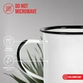 thumbnail image 3 of Red Co. Set of 6 Enamelware Metal Medium Classic 12 Oz Round Coffee and Tea Mug with Handle, Distressed White/Black Rim, 3 of 8