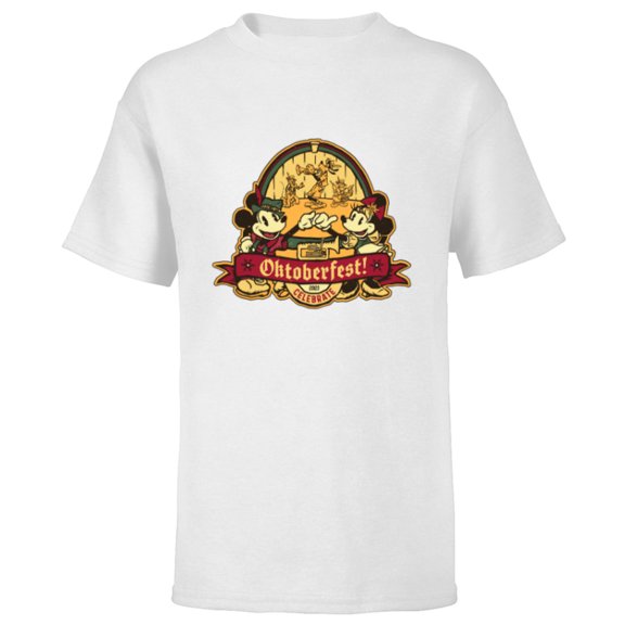 Disney Mickey and Minnie Mouse Celebrate Oktoberfest 2023 - Short Sleeve T-Shirt for Kids - Customized-White