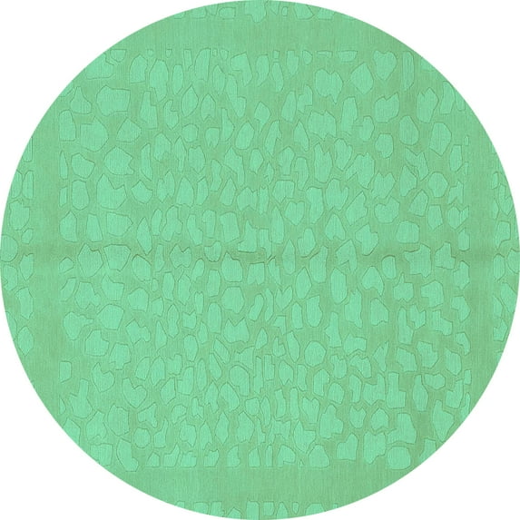Ahgly Company Indoor Round Abstract Turquoise Blue Modern Area Rugs, 4' Round