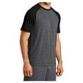 thumbnail image 4 of Mens Tri-Blend Wicking Polyester/Cotton/Rayon Raglan Tee Black Triad Solid/ Dark Grey Heather X-Large, 4 of 8