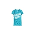 thumbnail image 1 of Playera Aeropostale adornada con gráfico pintado de vinilo para mujer azul mediano, 1 of 1