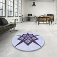 thumbnail image 4 of Ahgly Company Machine Washable Indoor Rectangle Transitional Lavender Blue Area Rugs, 8' x 10', 4 of 7