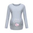 thumbnail image 1 of Chemise de Maternité 2025 Col Rond Manches Longues Ajustée pour Grossesse Gris, 1 of 3
