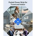 thumbnail image 3 of ORICO 5-in-1 Compact Travel Power Strip, Cruise Ship Approved with 2 AC Outlets & 2 USB Ports (1 USB-C Charge), 3.7ft Cord - Ultra-Portable for Cruise, Hotel, Dorm,Office(Blue), 3 of 9