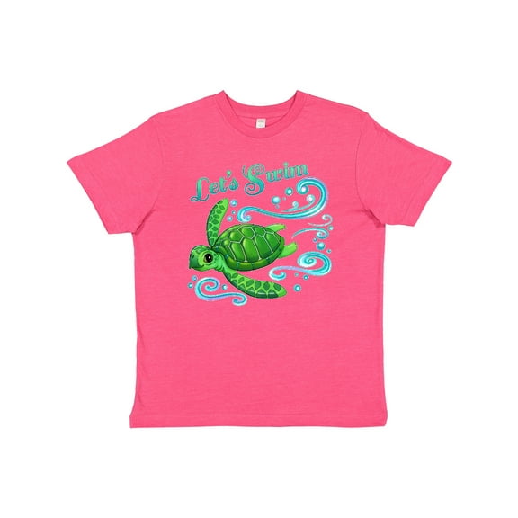 Inktastic Lets Swim Cute Sea Turtle Youth T-Shirt