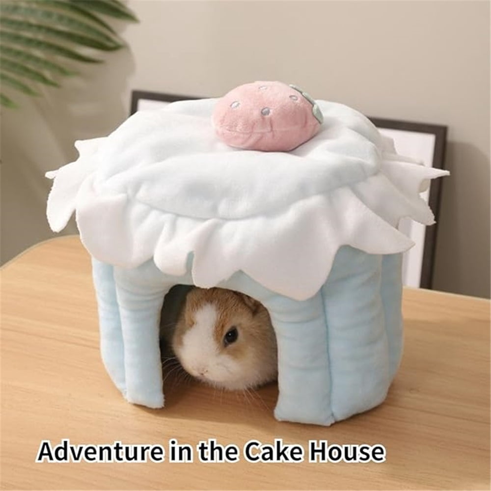 Cake Shaped Guinea Pig Tunnel, Rabbit Tunnel, Guinea Pig Cage Accessories for Bunny, Hamster, Chinchilla, Ferret, Rabbit and Other Small Pets (Blue,S)