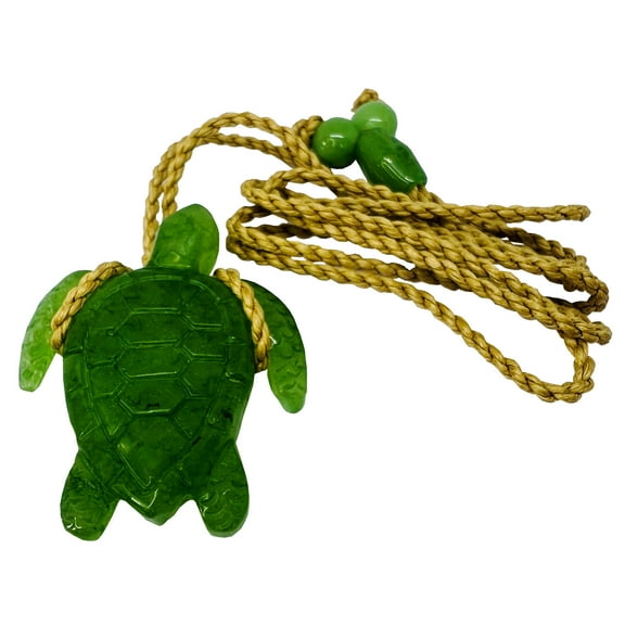 Genuine Natural Green Jade Hawaii Honu Sea Turtle Hawaiian Necklace Pendant