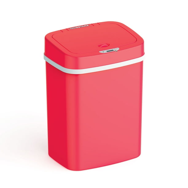 Nine Stars 3.2 Gallon Trash Can, Plastic Touchless Bathroom Trash Can