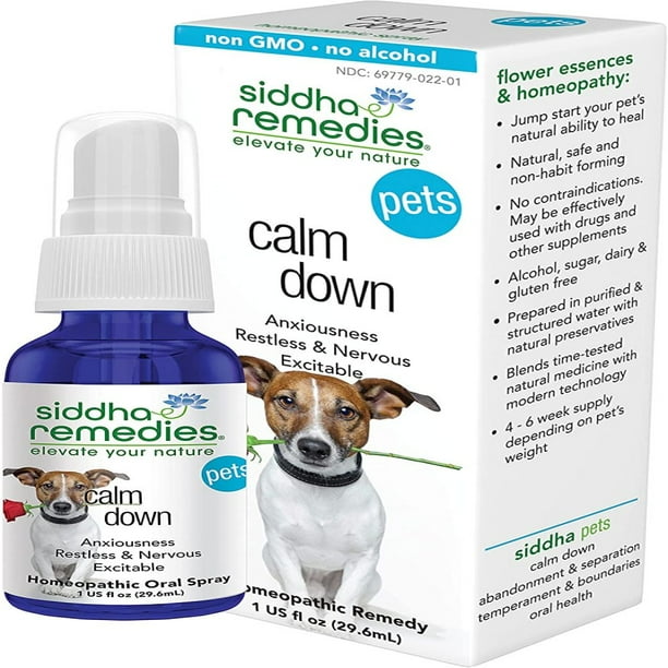 Siddha Remedies Calm Down For Pets Natural Homeopathic Remedy Calms Dogs Cats Furry Pets Naturally Calms Excitable Restless Pets In Stormy Weather Supports Stronger Health Walmart Com