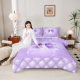 thumbnail image 4 of Castle Fairy Kawaii Bowknot 3 Pieces Queen Comforter Set for Boys Girls,Dreamy Princess Ultra Soft Bedding Sets,Bling Glitter Bedding Comforter Set Breathable,Luxury Bedroom Decor,Reversible, 4 of 8