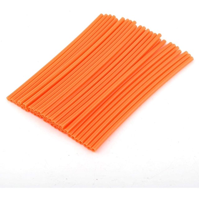 HELIAHO 36 pcs Universal Wheel Rim Spoke Covers Wheel Spoke Protector Kit Motocross Rims Spoke Wraps Skins Cover Road Guard Wraps Coats(Orange) CJ911-60690