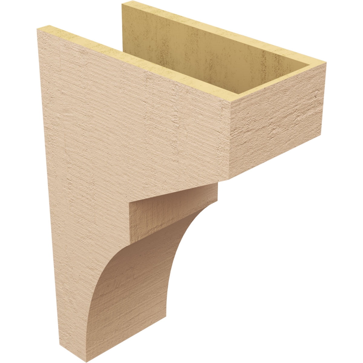 8"W x 16"D x 24"H Classic Monterey Rough Cedar Woodgrain TimberThane Corbel, Primed Tan