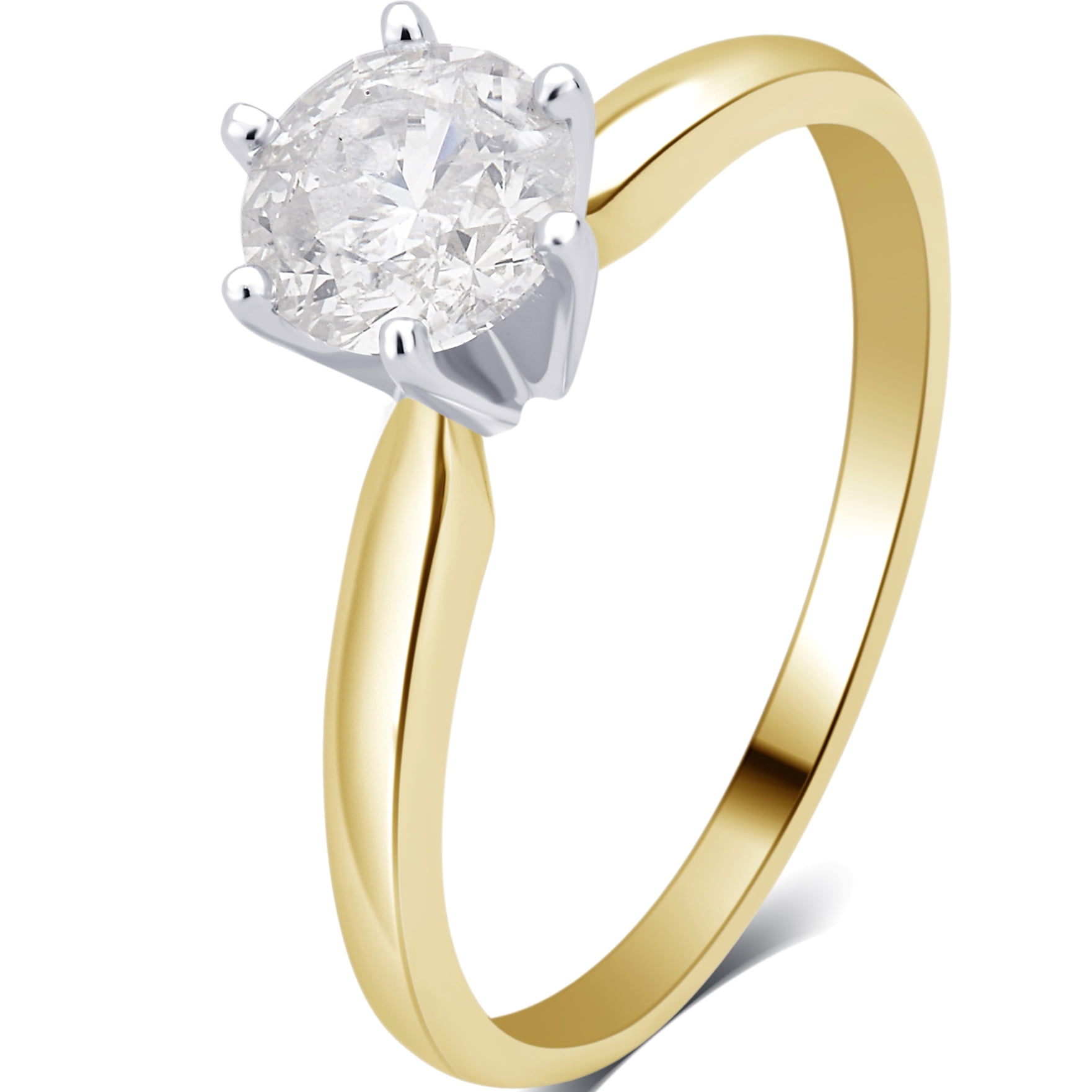3 8 Carat T.W. Round Diamond 14K Yellow Gold Solitaire Engagement Ring by Generic