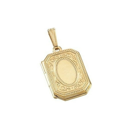 PicturesOnGold.com - Solid 14K Yellow Gold Rectangle Locket - 1/2 Inch ...