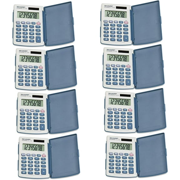 8 Pack Sharp EL243SB Pocket Calculator