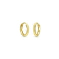 thumbnail image 6 of Tilo Jewelry 14K Yellow Gold Shiny Round Plain Huggie Hoop Earrings | 12mm Small | Dainty Everyday Earrings for Women, Men, Unisex, 6 of 10