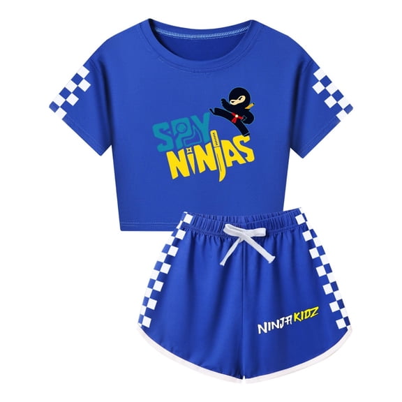 Girls Warrior Outfit – Kids Ninja Kidz 2-Piece Crop Top and Shorts Set – Play and Sportwear