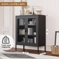 thumbnail image 7 of Elegant 40''H Metal Storage Cabinet with Mesh Doors,Steel Display Cabinet with Adjustable Shelves,Metal Office Storage Locker for Home Office,Black, 7 of 7