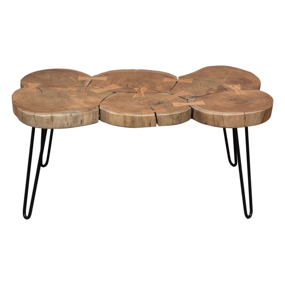 Diamond Sofa Joss Natural Acacia One of a Kind Live Edge Rectangle Coffee Table