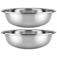thumbnail image 1 of 2PCS Pot 2 Pcs Stainless Vegetable Basin Large Mixing Bowl Bowls Food Containers Flat Bottom Kitchen Wash White, 1 of 4