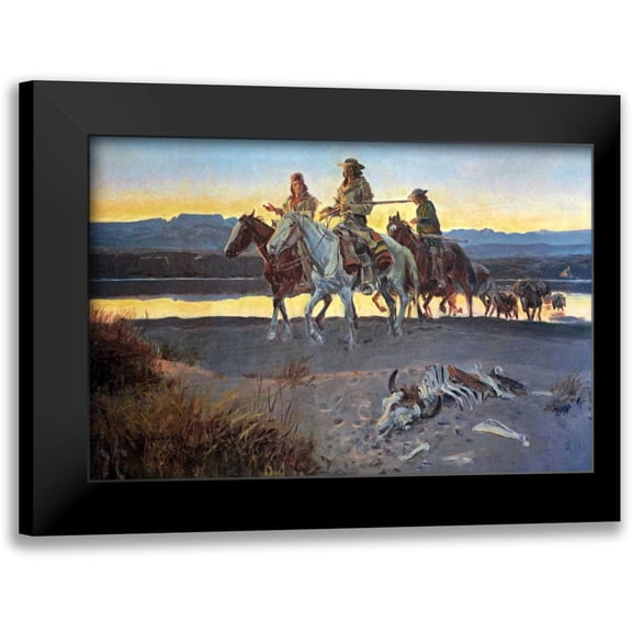 Russell, Charles M. 14x11 Black Modern Framed Museum Art Print Titled - Carsons Men