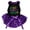 Black/Purple Sequins, variant on Petitebelle Little Miss Mardi Gras Puppy Dog Dress (Black/Gold LED, Large)