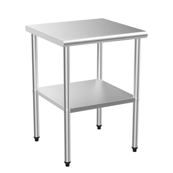 Ktaxon 24'' x 24" Stainless Steel Prep & Work Table, Kitchen Commercial Garage Workbench Worktable Workstation, for Kitchen, Restaurant, Home, Hotel, Outdoor