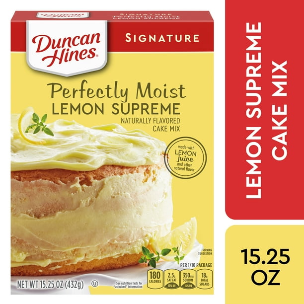 Duncan Hines Signature Perfectly Moist Lemon Supreme Cake Mix 15 25 Oz Walmart Com Walmart Com