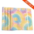 thumbnail image 3 of 4 Pce Oil Proof And Heat Insulation Tray Mat 12x18in Western Dining Table Tablecloth Mat For Family Banquet Picnic Yellow Tie-Dye Background Rainbow Colors_3, 3 of 8