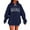 Navy, variant on cocolona Womens Graphic Hoodies Long Sleeve Drawstring Oversized Hooded Sweatshirts Fall Winter Casual Pullover Tops with Pockets
