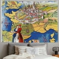 thumbnail image 2 of Orinice France Map Castle Tapestry Wall Hanging Unique Style for Home Decor Living Room Bedroom Apartment Farmhouse Dorm Wall Art 60x50inch, 2 of 6