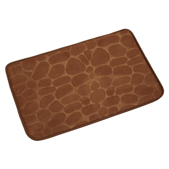 Adoquines Baño Alfombras 60x40cm, Antideslizante Baño Alfombras Memoria Espuma Baño Alfombra Alfombra Agua Absorción Alfombras Puerta Esteras para Baño, Dormitorio-Marrón