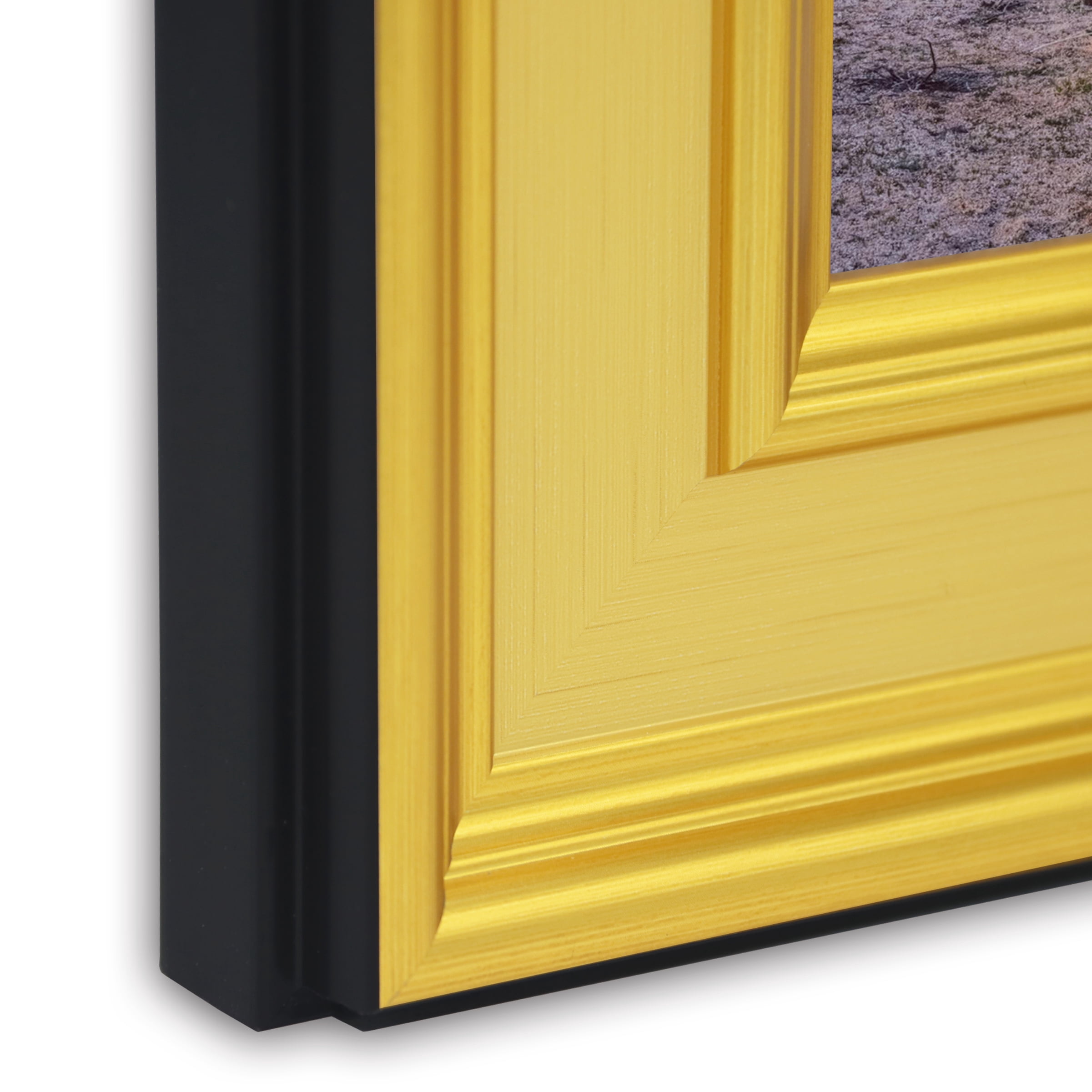 EKMAX 20x24 Distressed Black & Gold Ornate Antique Photo Frame – No Mat, Vintage Style Wall Frame for 20x24 Pictures