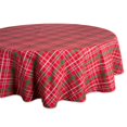 thumbnail image 1 of DII 100% algod&oacute;n, Lavable a m&aacute;quina, Cena y d&iacute;a Festivo Mantel/servilleta/Camino de Mesa, Tartan Holly Plaid, Redondo de 177.8 cm, 1, 1, 1 of 5