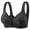 Black, variant on Women's Front Closure Posture Bra Everyday Full Coverage Back Support Wireless Non Padded