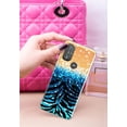 thumbnail image 3 of FINCIBO Soft TPU Clear Case Slim Protective Cover for Motorola Moto G Power 2022 / G Pure 2021 6.5", Orange Glitter Sparkle With Black Blue Glitter Zebra, 3 of 3