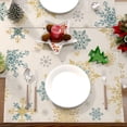 thumbnail image 4 of Christmas Placemats Set Of 4, Snowflakes Winter Table Decorations for Home Party Decor, 12x18 inch, Polyester, 4 of 7