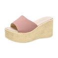 thumbnail image 2 of BONIXOOM Wedge Sandals for Women Clearance Fall Slip-On Wedge Casual Fashion Shoes for Women Pink Size 9, 2 of 5