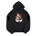 thumbnail image 5 of IROINNID Women's Long Sleeve Hoodie Mid-Length Print Stylish Fall Winter Festival Crop Workout Sweatshirt Tops Pullover, Black, 5 of 6