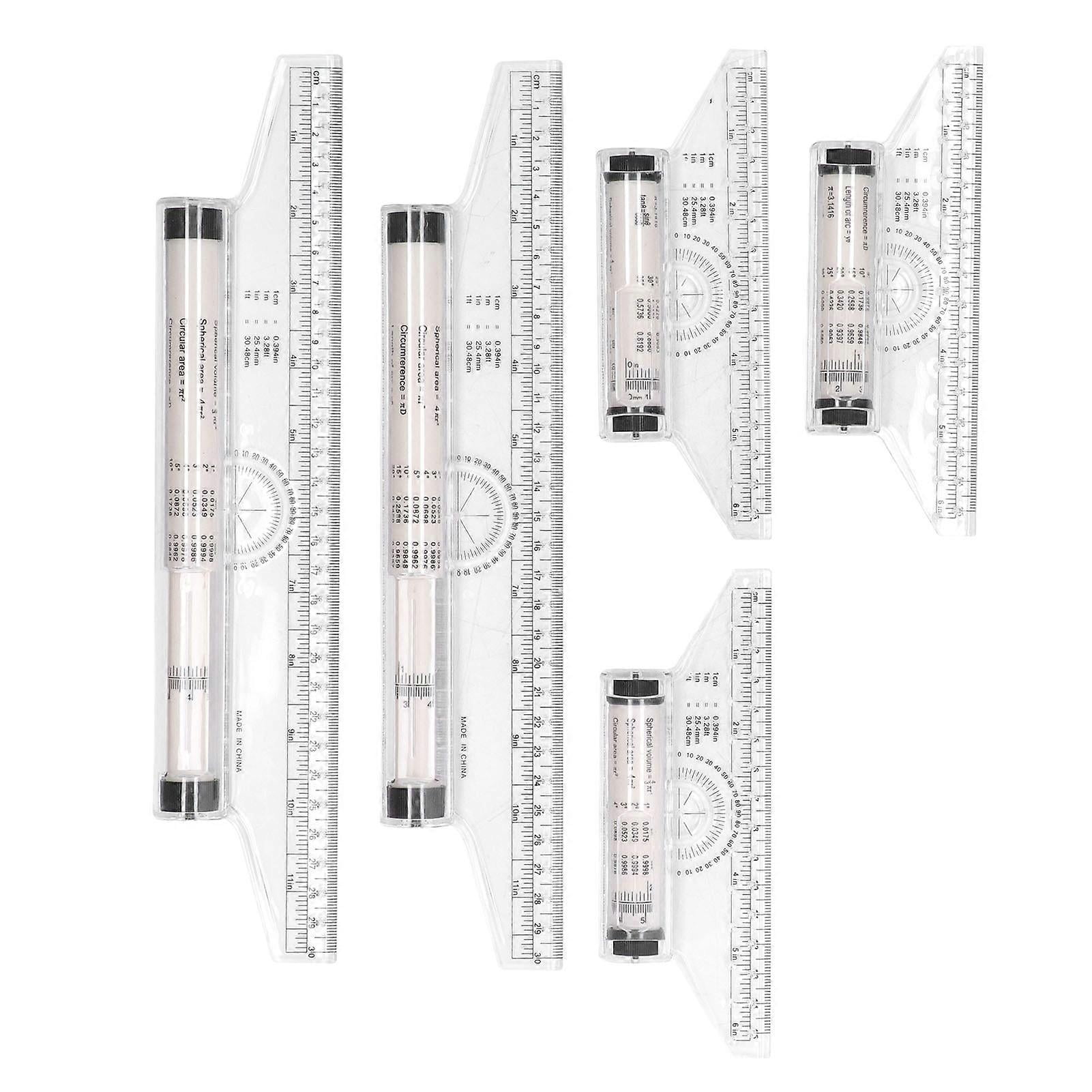 5 Pieces 15cm and 30cm Lightweight Transparent Parallel Rolling ...