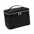 thumbnail image 2 of Bolsa de maquillaje, neceser, ligera, con cierre de cremallera, asa y divisor. Negro, 2 of 8