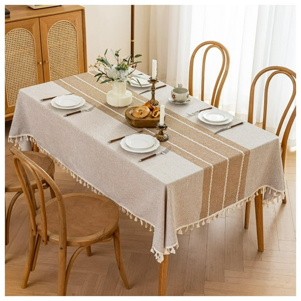 Manteles para Mesa Rectangular,Mantel Rectangular,Mantel de Lino Tela rústica Resistente Integrado Rústico,Mantel para Mesa Cuadrada(Rectángulo,140 * 180CM)