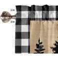 thumbnail image 5 of Curtain Valances for Windows Treatment Tier Curtains 54x18 In, Christmas Black White Buffalo Check Short Valance Curtain Rod Pocket Curtains for Kitchen, Forest Polar Bear Black Pine Tree Rustic, 5 of 5