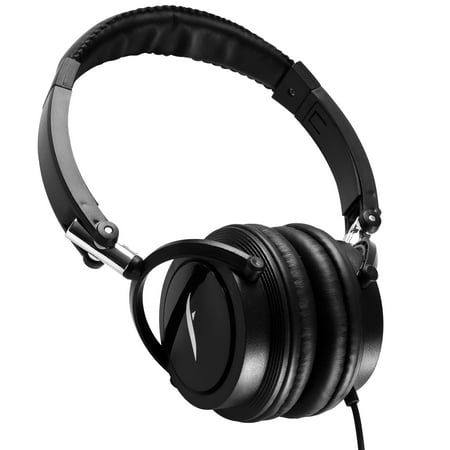 Frisby FHP-910 Compact On-Ear Stereo Headphones with Foldable Design In-Line Microphone Passive Noise Isolation 3.5mm Jack For PC Laptop & Mobile - Black
